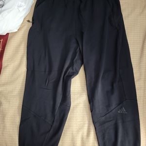 USED Mens Adidas Black tapered leg zip pocket Sweatpants XL